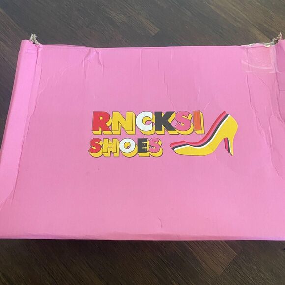 Gold Platform Rhinestone Tassels Disco Stripper Gogo Dancer Heels Shoes NWB US 9 - Picture 3 of 8